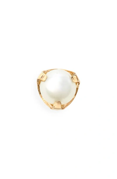 Zoë Chicco Tiny Pearl Stud Earring In Yellow Gold