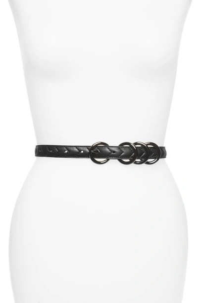 Rebecca Minkoff Quilted Leather Belt In Black