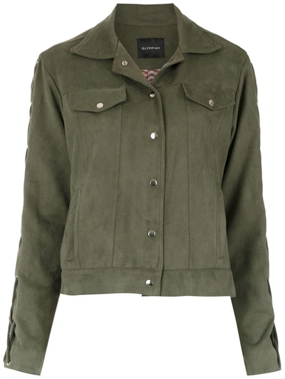 Olympiah Nápoles Lace-up Detail Jacket In Green