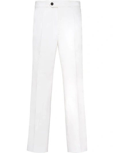 Prada Cropped Straight-leg Jeans In White