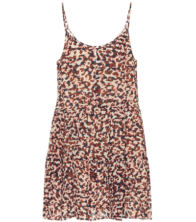 Velvet Zahara Animal-print Cotton Minidress In Brown