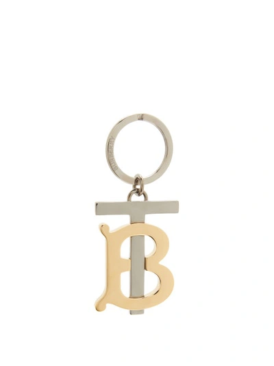 Burberry Tb-monogram Metal Key Ring In Gold/ Palldio