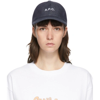 A.p.c. Charlie Logo-embroidered Canvas Baseball Cap In Blue