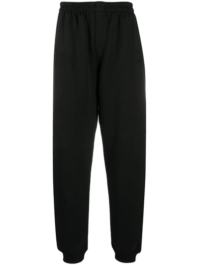 Vetements Logo-embroidered Cotton-blend Track Pants In Black