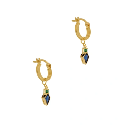 V By Laura Vann Frances 18kt Gold-plated Hoop Earrings In Green