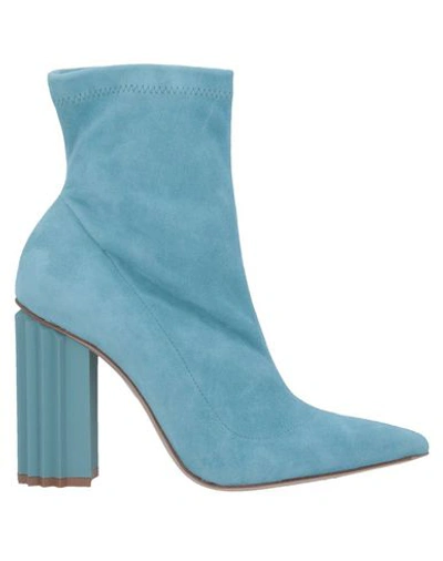 Le Silla Ankle Boots In Sky Blue