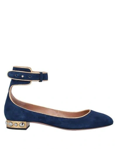 Aquazzura Ballet Flats In Blue