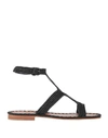 Carrie Forbes Hind Woven Raffia Sandals In Black