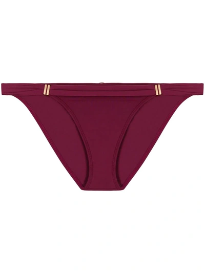 Vix Logo Plaque Bikini Bottoms In Burgundy