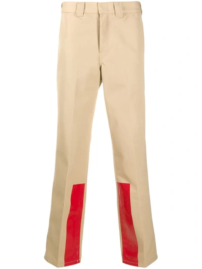 Helmut Lang High Rise Straight Leg Trousers In Beige