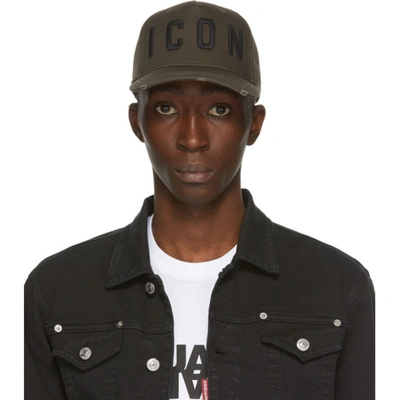Dsquared2 Icon Military Green Baseball Cap In M1974 Verde