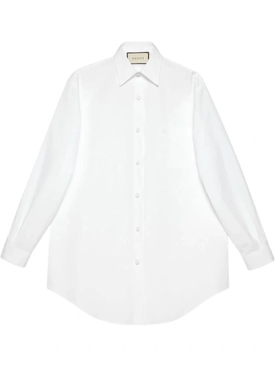 Gucci Sea Island Cotton Oversize Shirt In White