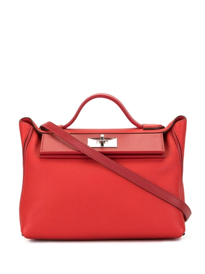 Pre-owned Hermes  Sac Van Cattle Handbag In Red