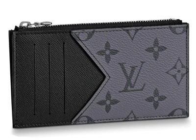 Pre-owned Louis Vuitton  Coin Card Holder Monogram Eclipse Reverse Gray