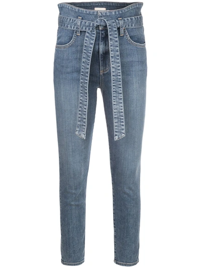 Alice And Olivia Alice + Olivia Good Belted Skinny Ankle Jeans In Blue