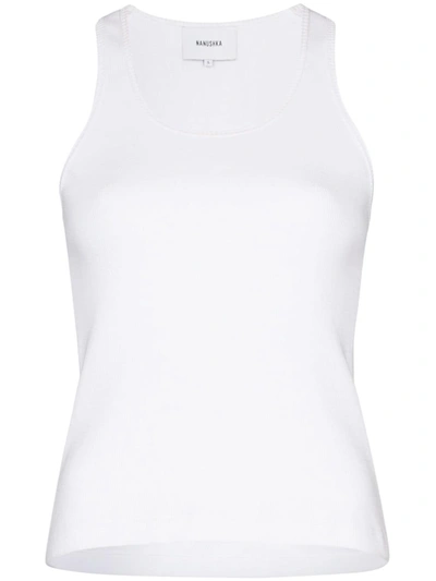 Nanushka White Baylee Sleeveless Cotton Vest
