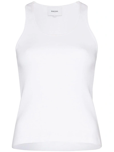 Nanushka White Baylee Sleeveless Cotton Waistcoat