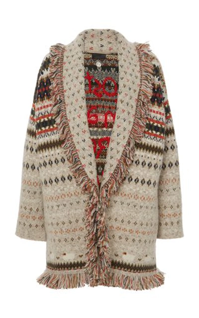 Alanui Lost In A Forest Fringed Embroidered Cashmere Cardigan In Multi
