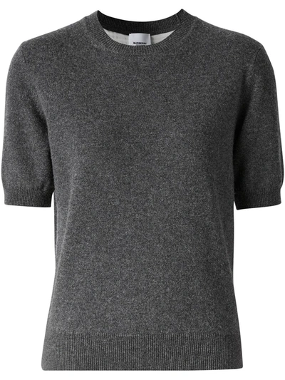 Burberry Short-sleeve Knitted Top In Grey