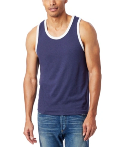 Alternative Apparel Men's Keeper Vintage-like Jersey Ringer Tank Top In Blue