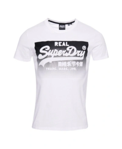 Superdry Men's Vintage-like Logo Halftone Embossed T-shirt In White