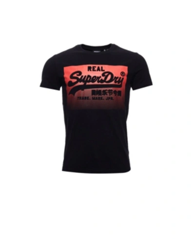 Superdry Men's Vintage-like Logo Halftone Embossed T-shirt In Black