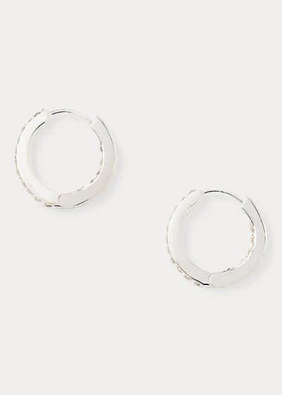Lauren Ralph Lauren Cubic Zirconia Hoop Earrings In Silver/ Crystal