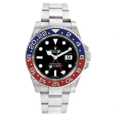 Rolex Gmt Master Ii Pepsi Coke Black 3 Bezel Inserts Watch 16710 Box Papers In Not Applicable