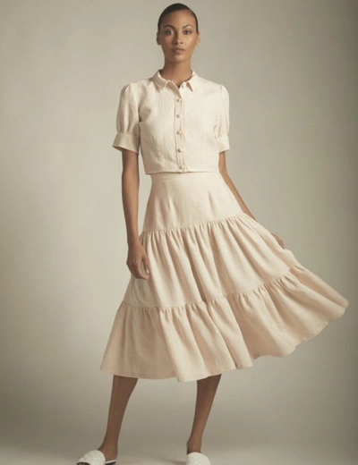 Amaiò Clara Midi Skirt - Natural Linen