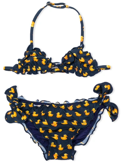 Mc2 Saint Barth Kids' Cris Bandana-print Bikini Set In Light Blue