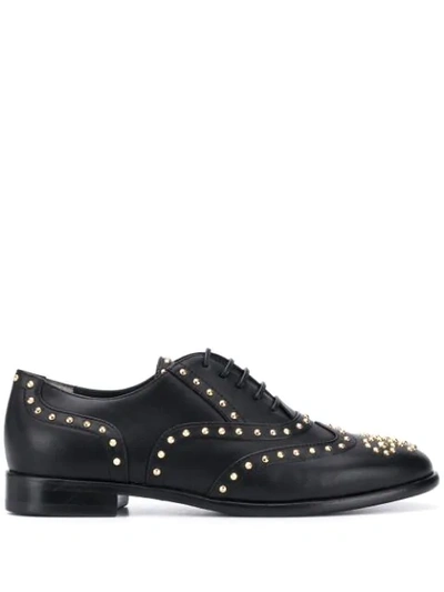Casadei Studded Oxford Shoes In Black