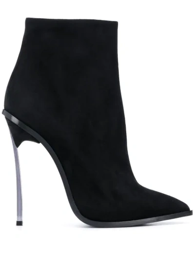 Casadei Blade Pointed Toe Boots In Black