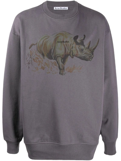 Acne Studios Rhino Print T-shirt Graphite Grey