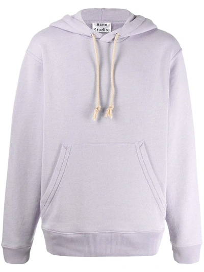 Acne Studios Classic Fit Hooded Sweatshirt Light Purple | ModeSens