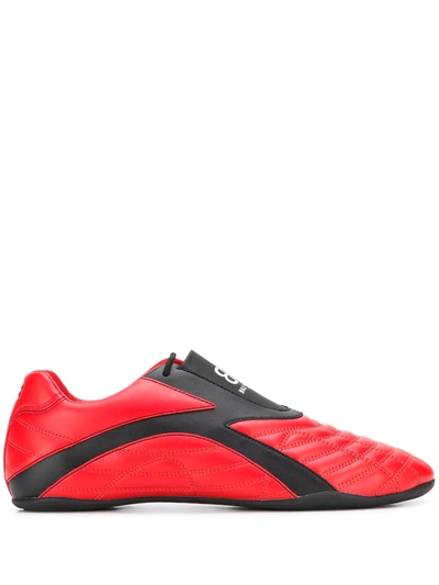 Balenciaga Men's Zen Faux-leather Slip-on Trainers In Red