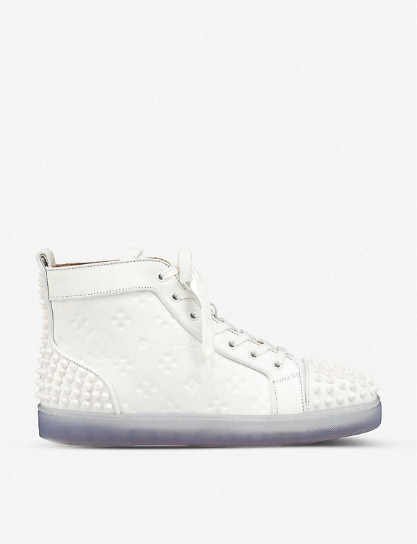 christian louboutin white high tops