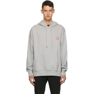 Wooyoungmi Embroidered Logo Patch Cotton Hoodie In Grey