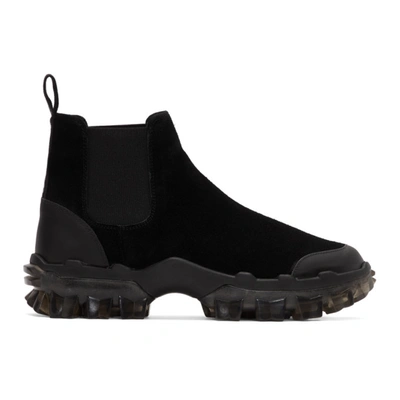 Moncler Hayden Suede Chelsea Boots In Black