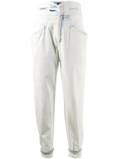 Isabel Marant Kerris High-rise Tapered-leg Jeans In White
