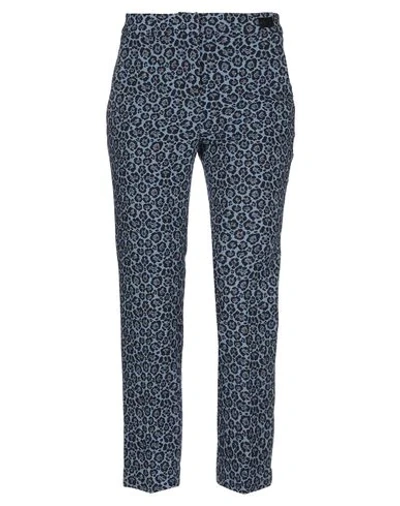 Be Blumarine Two-tone Spotted Classic Trousers In Blue