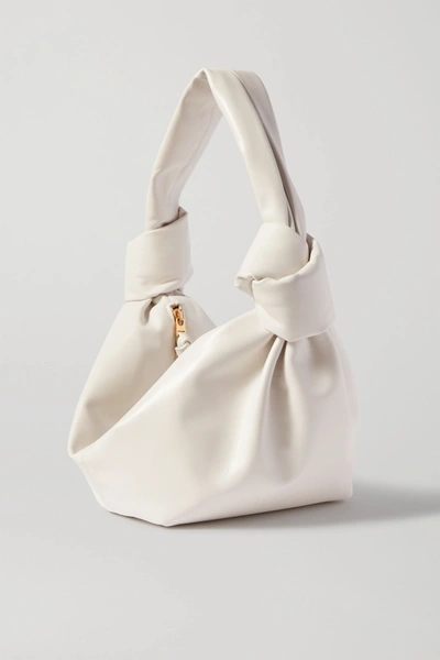 Bottega Veneta Jodie Mini Knotted Leather Tote In White