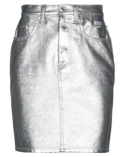 Msgm Denim Skirts In Silver