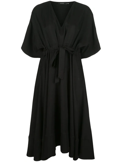 Natori Drawstring-waist V-neck Dress In Black