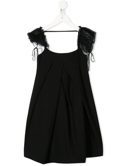 Anja Schwerbrock Teen Ava Tulle-embellished Dress In Black
