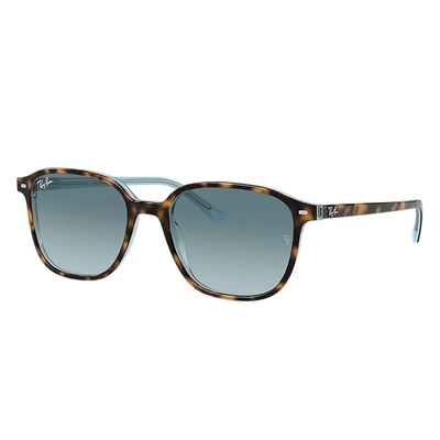 Ray Ban Leonard Sunglasses Tortoise Frame Grey Lenses 53-18 In Havana On Light Blue