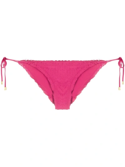 Vix Ripple Effect Side Tie Bikini Bottoms In Pink