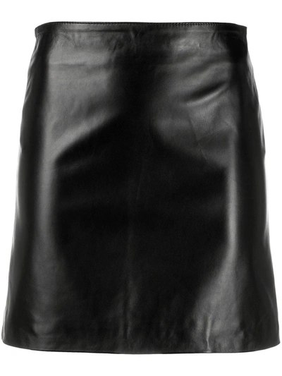 Manokhi Short Leather Skirt In Black