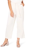 Bb Dakota Go With The Flow Belted Cropped Pants In Pearl