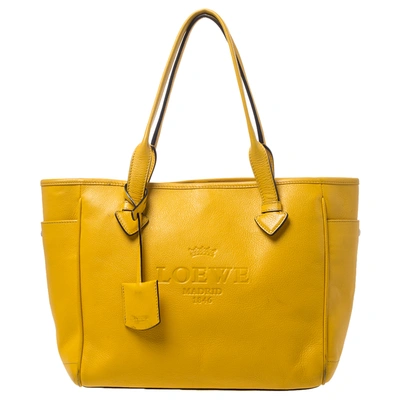 Pre-owned Loewe Yellow Leather Shopper Tote
