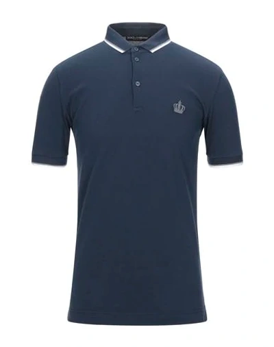 Dolce & Gabbana Polo Shirts In Blue